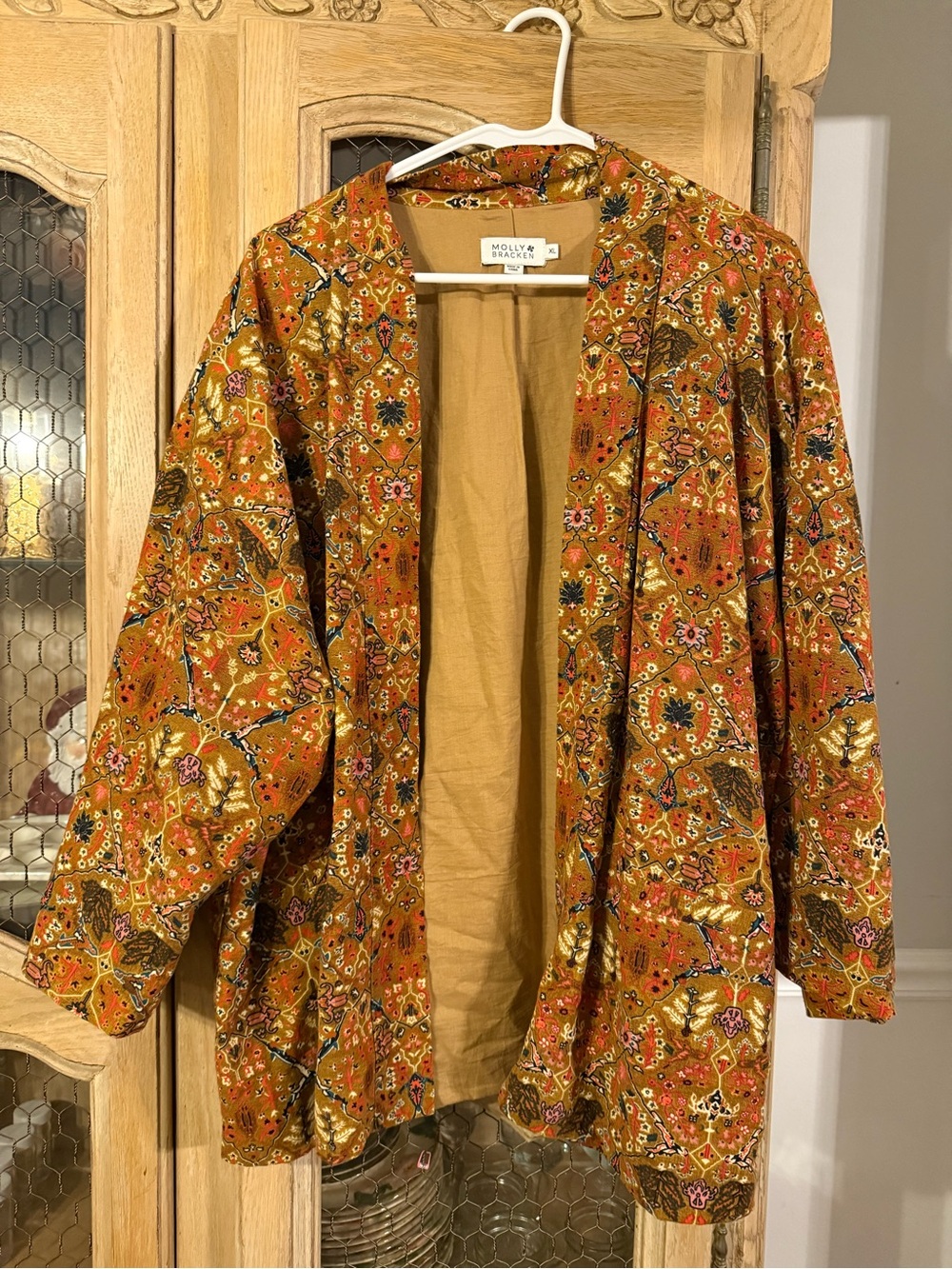 Molly Bracken Golden Mustard Floral Kimono
